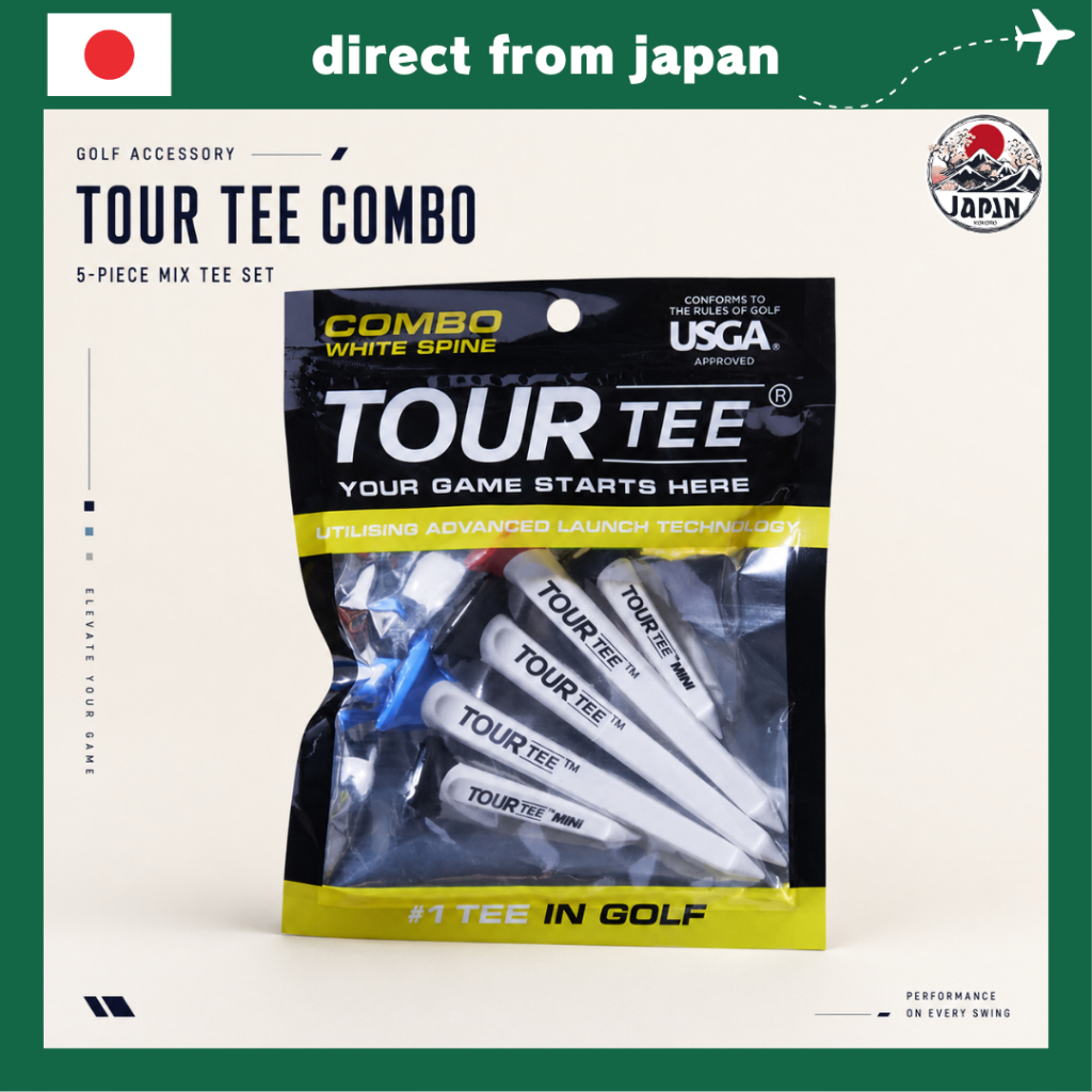 Tour Tee COMBO Golf Tees Mix – Low Spin Distance Tee – Durable Polycarbonate
