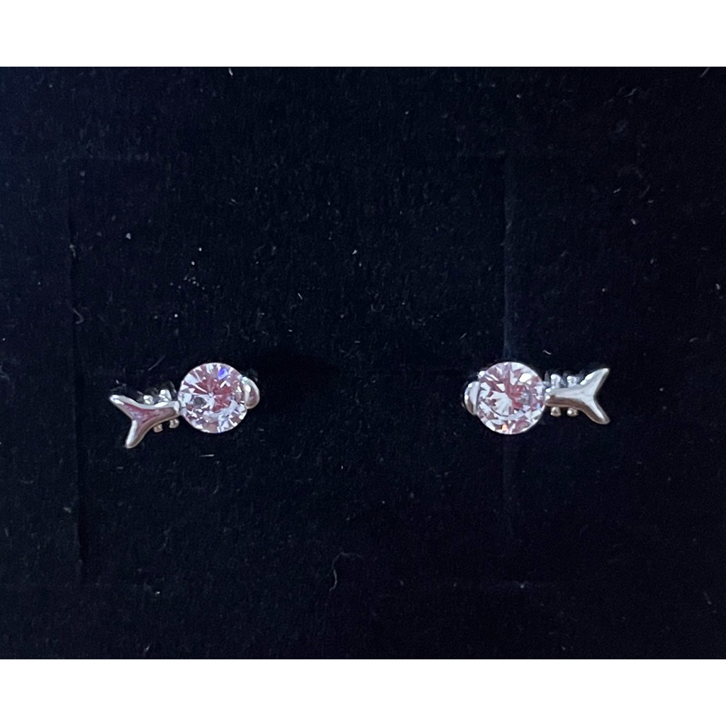 Silver Earrings-S06/ 925 Silver Fish earrings
