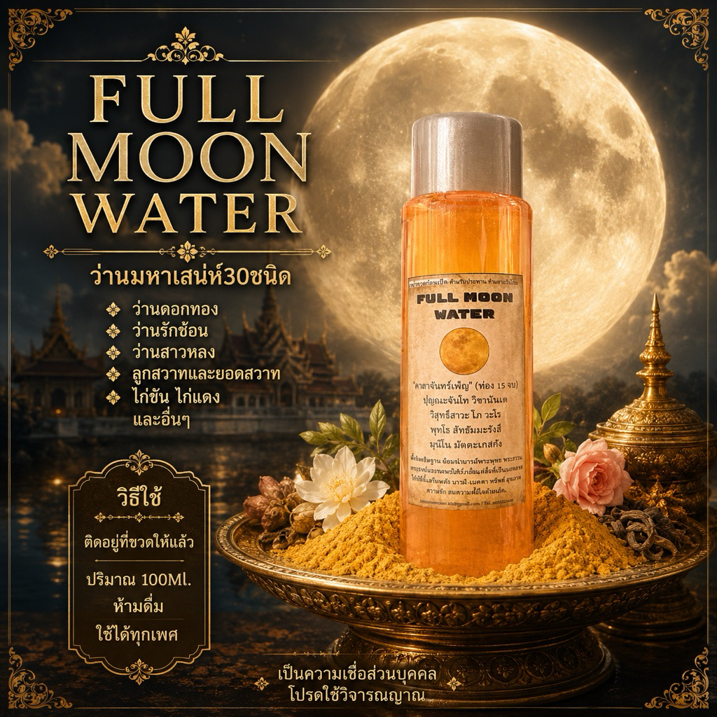 Full moon water ผ่านพิธีอาบแสงจันทร์เรียบร้อยแล้ว100%