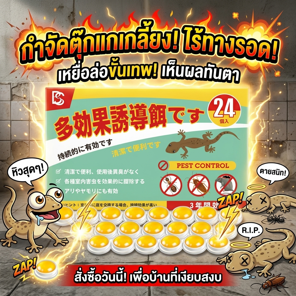 🦎ป้องกันตุ๊กแก🦎SLB ยาฆ่าจิ้งจก ไล่จิ้งจก ยาฆ่าตุ๊กแก บรรจุ 24 เม็ด กำจัดตุ๊กแกหมดเกลี้ยง ไล่ตุ๊กแก ยาไล่ตุ๊กแก ฆ่าตุ๊กแก