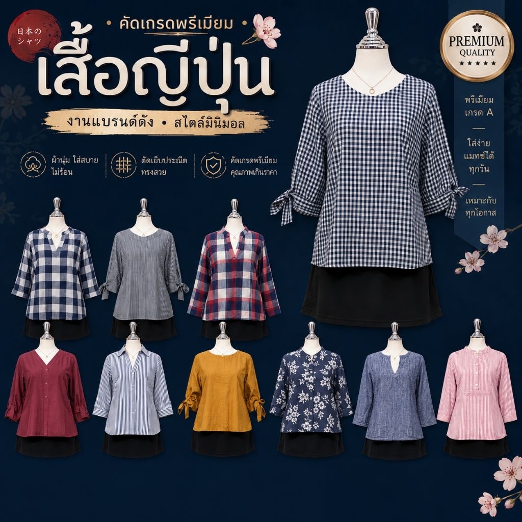 รวมแบบเสื้อ งานแบรนด์ เสื้อญี่ปุ่น - อเมริกา คัดเกรด premium สาวอวบ โอเวอร์ไซส์ (JP101)