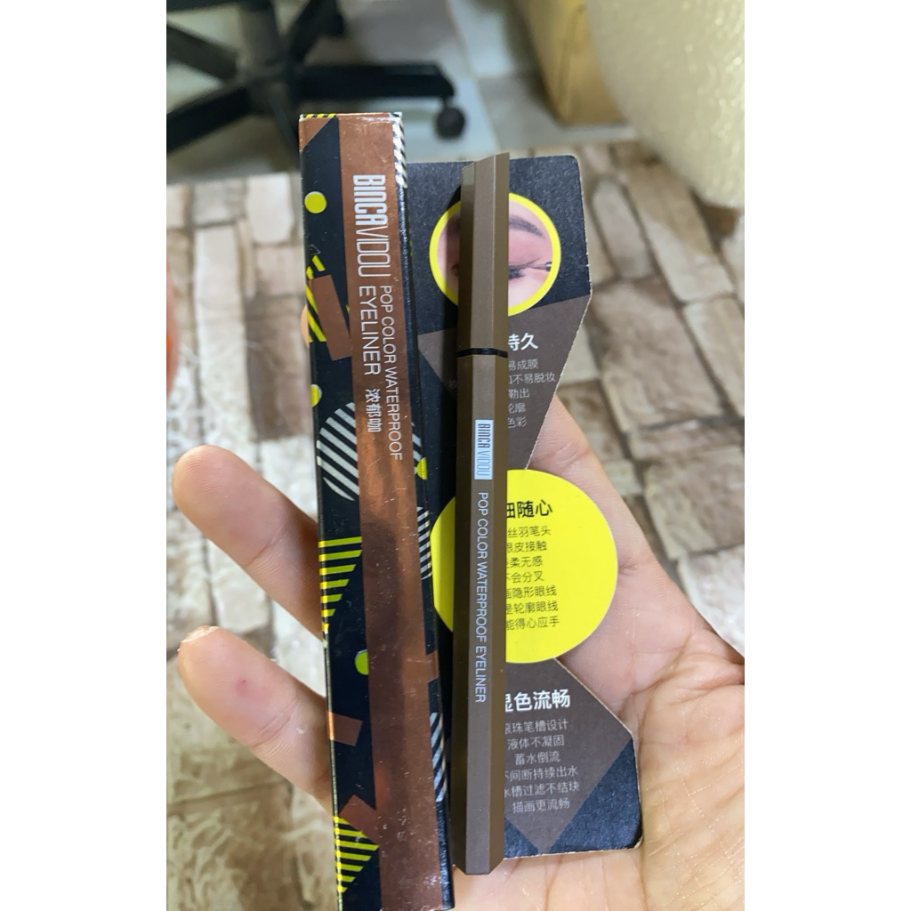 อายไลเนอร์ Bincavidou pop color eyeliner อายไลเนอร์ สีน้ำตาล เขียนง่าย เส้นคม กันน้ำ แห้งไว  พร้อมส่ง