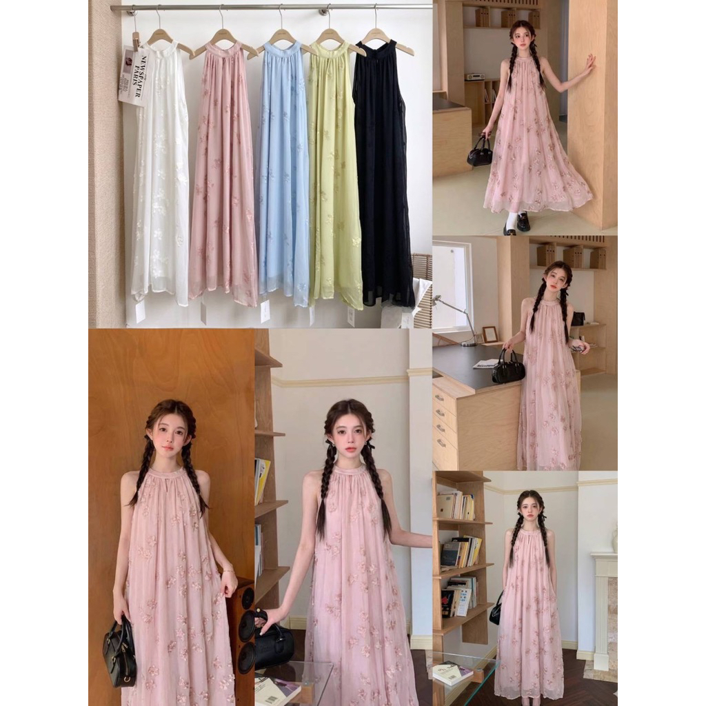 LILY เดรสยาว เดรสหวานๆสวยตรงปก ดีเทลน่ารัก เดรสใส่เที่ยว/ใส่ทำงาน/ใส่ออกงาน เดรสสวยๆ เดรส เดรสน่ารักๆ