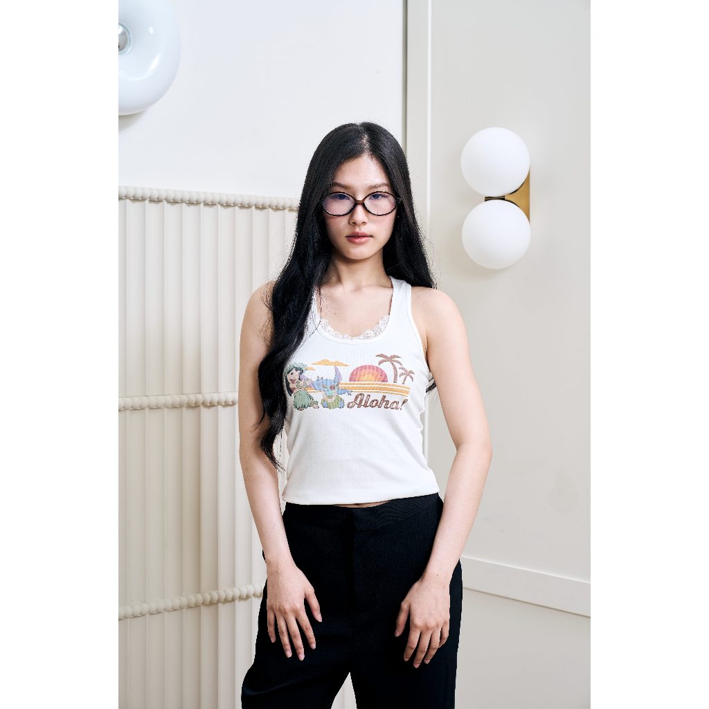 Niyom Jeans collection Stitch : รุ่น TSN-D018 เสื้อกล้าม ผ้าCotton ผ้ายืด
