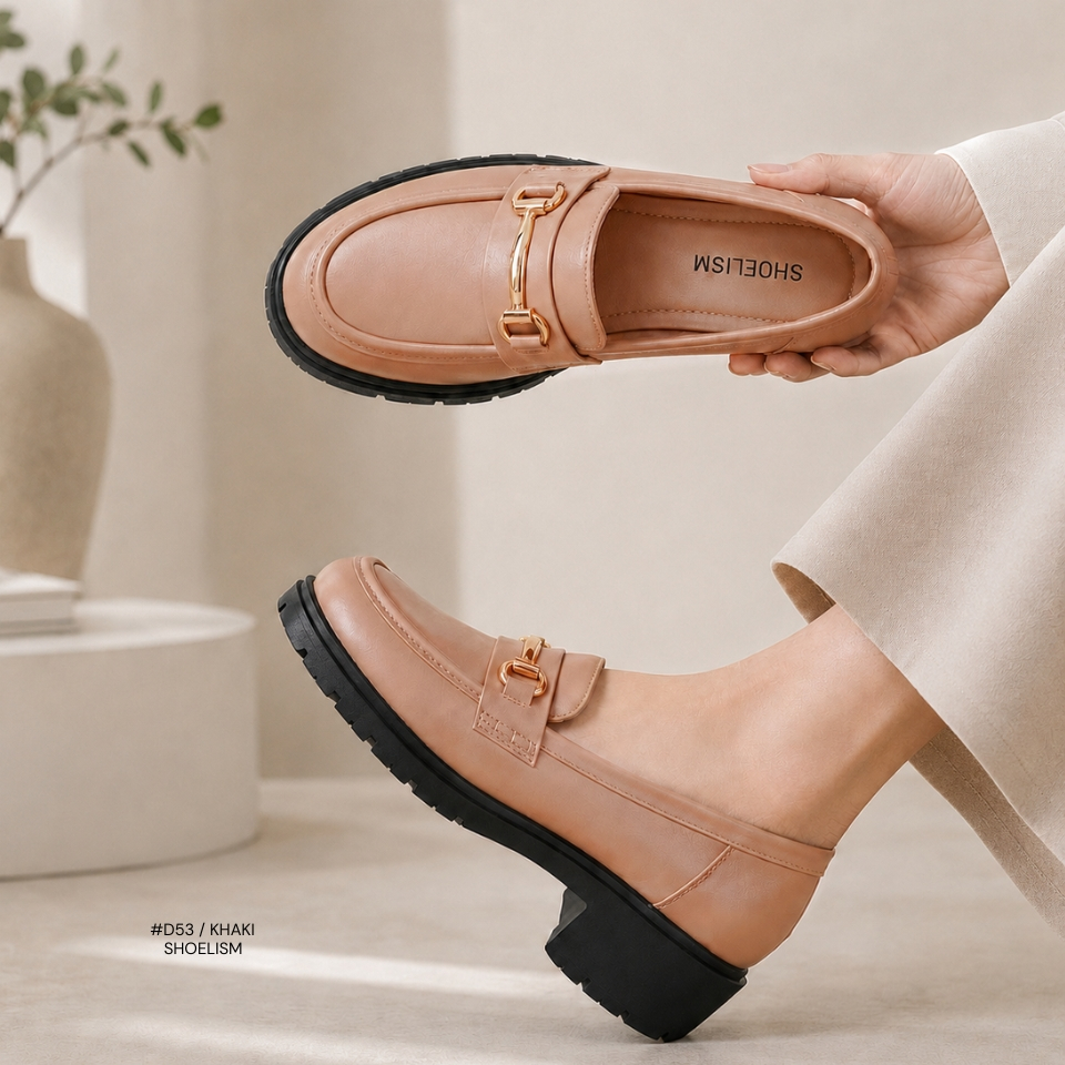 D53 #Loafers รุ่นใหม่ ที่มาพร้อมดีไซน์หัวมนสุดคลาสสิก สไตล์มินิมอลเกาหลี SHOELISM #รองเท้าผู้หญิง