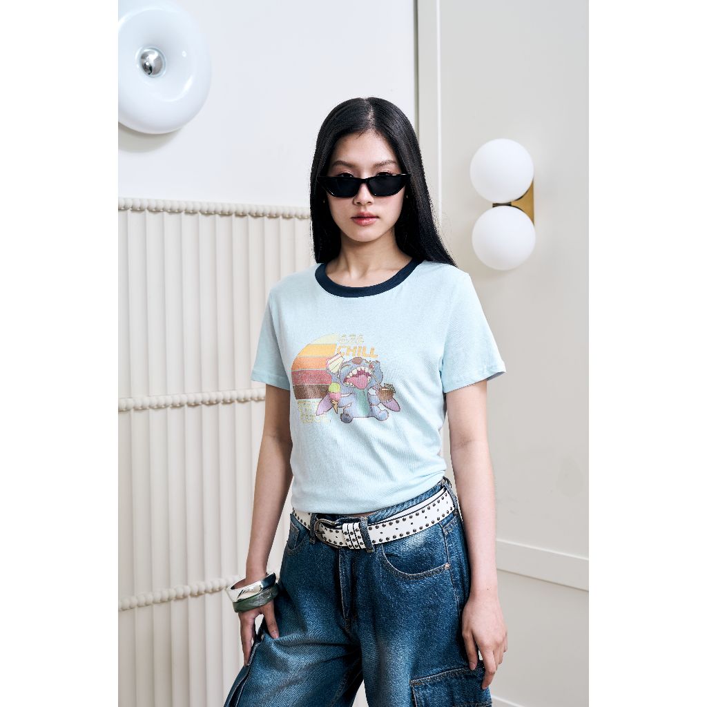 Niyom Jeans تيشيرت Stitch مطبوع — صورة 3