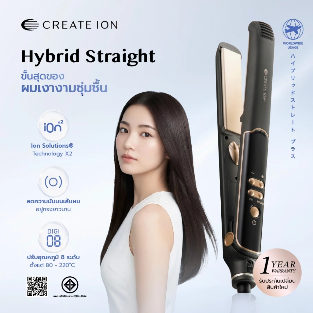 CREATE ION เครื่องหนีบผม Hybrid Straight