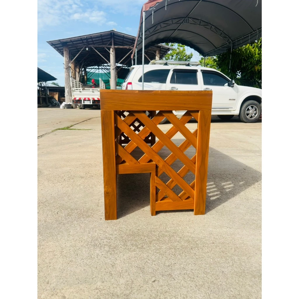ที่ครอบคอมเพลสเซอร์แอร์ไม้สัก ขนาด 200x45x75 cm. รุ่น TE176 thumbnail 4