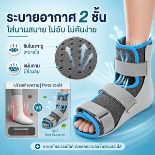 พร้อมส่ง เฝือกอ่อน พยุงข้อเท้า เฝือกข้อเท้า อุปกรณ์พยุงข้อเท้า ที่รัดข้อเท้า - Ankle Support Walking Boot ปรับได้