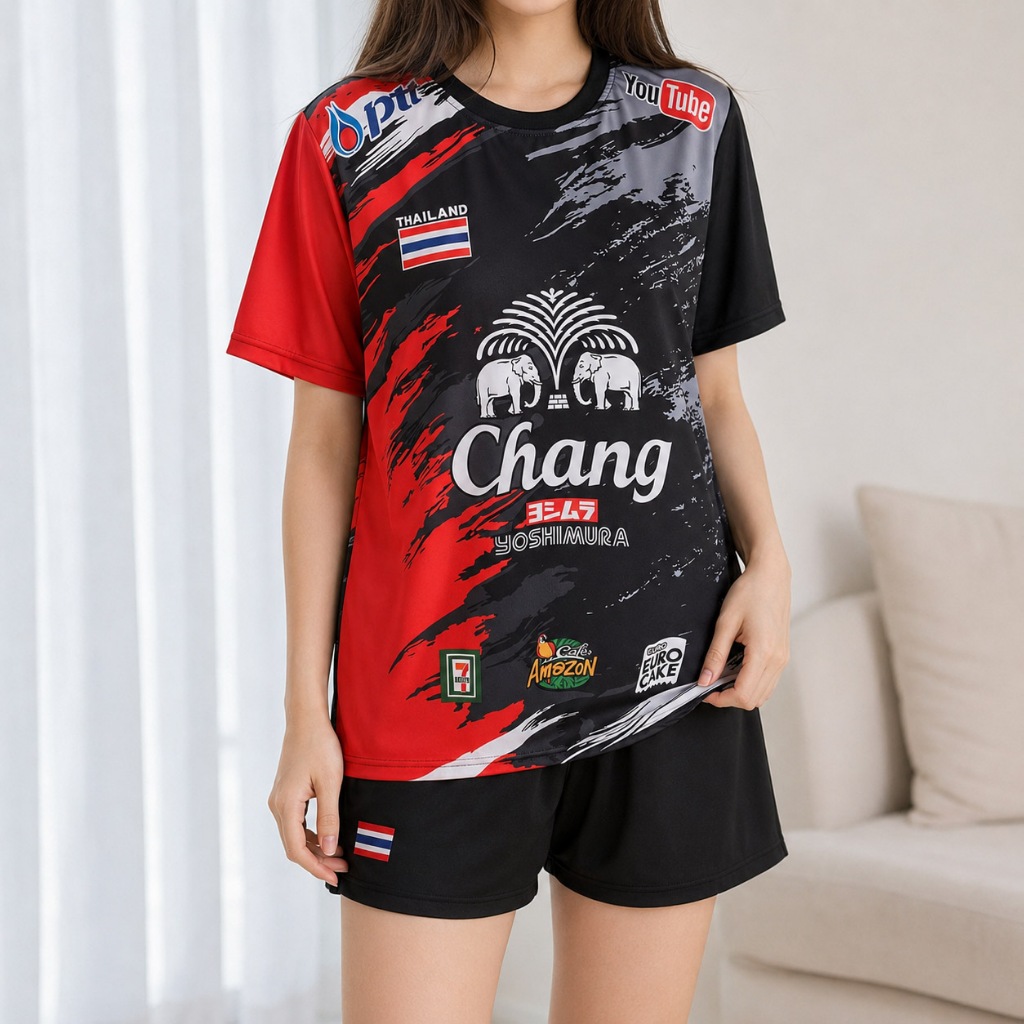 ชุดกีฬา 2 ชิ้น ชุดผู้ชาย เสื้อกีฬา+กางเกงขาสั้น ชุดวิ่งผู้ชาย เบาสบาย ระบายอากาศ ชุดฟุตบอล