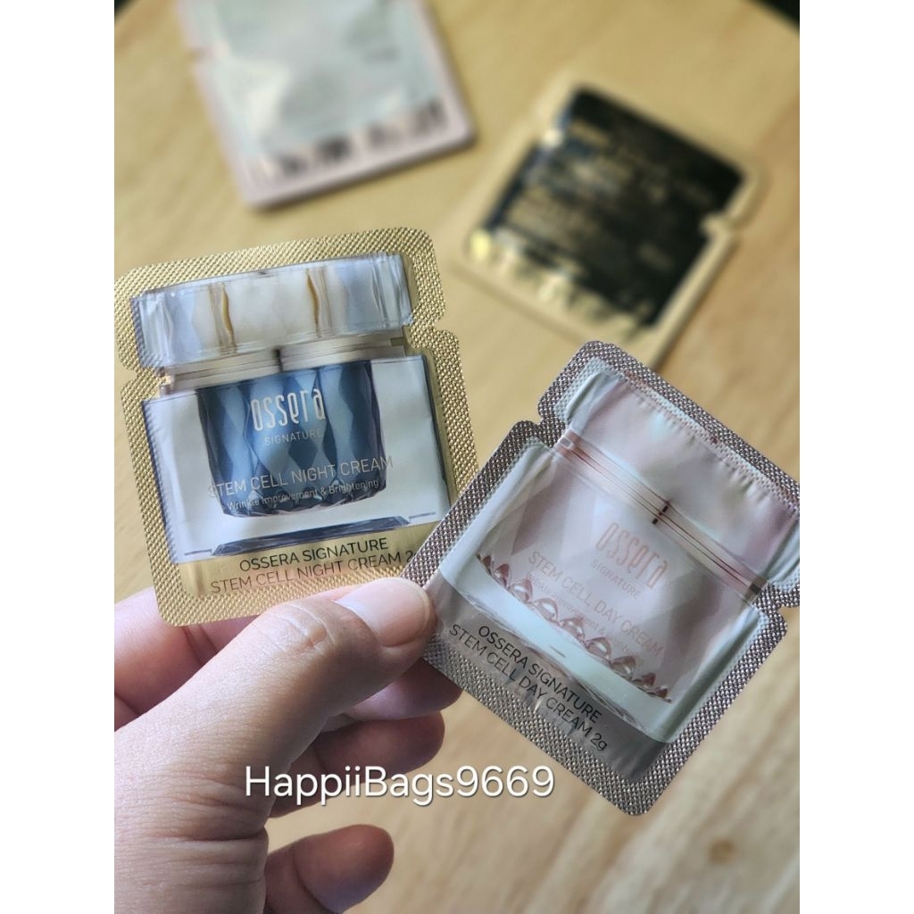 🌞🌛ครีมซอง OSSERA SIGNATURE STEM CELL Day & Night CREAM ครีมบำรุงกลางวัน, กลางคืนจากสเต็มเซลล์พืช ขนาด 2g