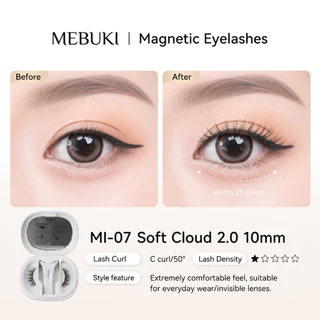 MEBUKI ขนตาแม่เหล็ก ไม่ใช้กาว ติดง่ายภายใน 3 วิ ติดทนทั้งวัน ถอดง่าย ขนตาธรรมชาติ พร้อมกล่องออลอินวัน