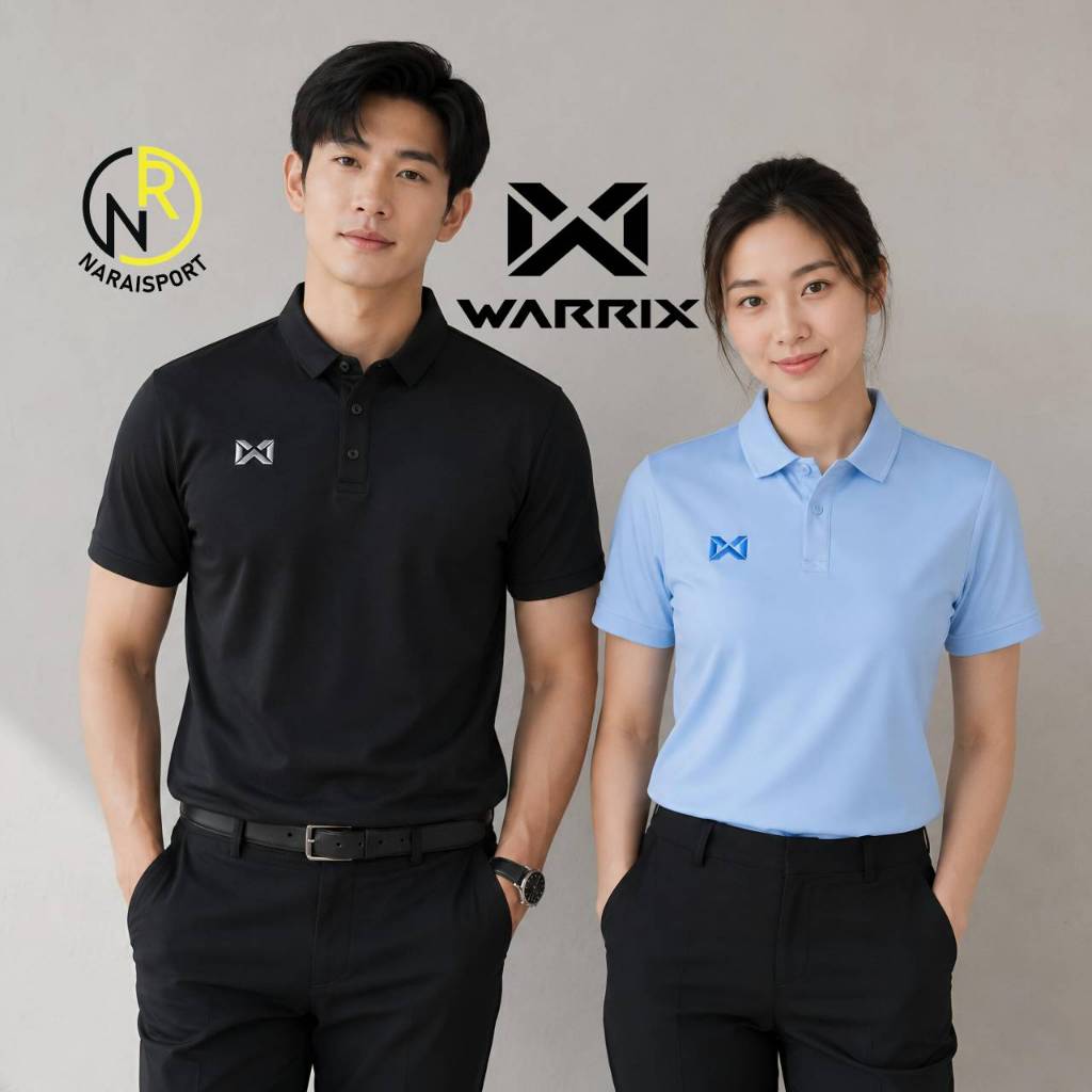 ***ของแท้ส่งไว*** WARRIX  เสื้อโปโล  WA- 212PLACL30 ของแท้100% เสื้อดำ โลโก้ปัก รุ่น Pique Polo Shirt