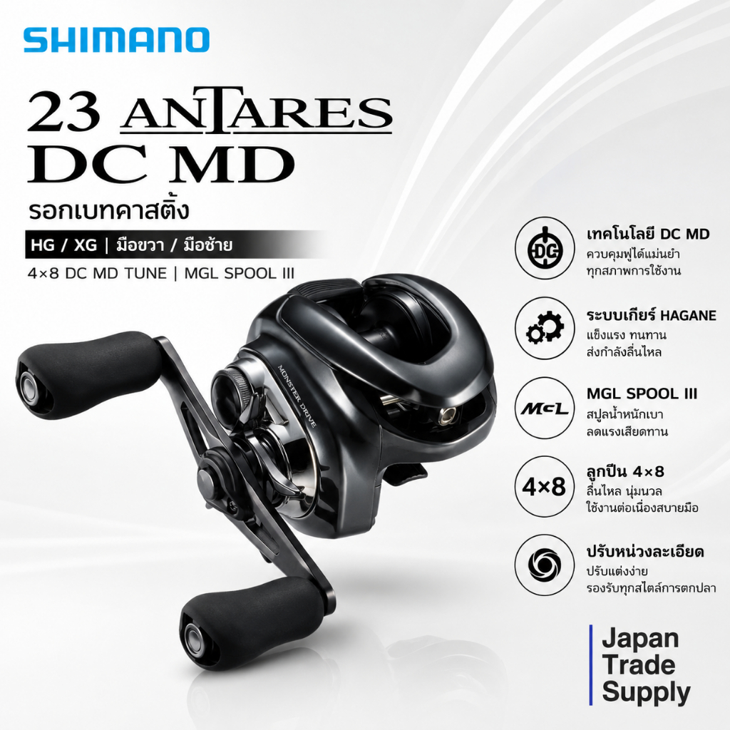 SHIMANO 23 Antares DC MD Baitcasting Reel HG XG Right Left Hand 4x8 DC MD Tune MGL Spool III