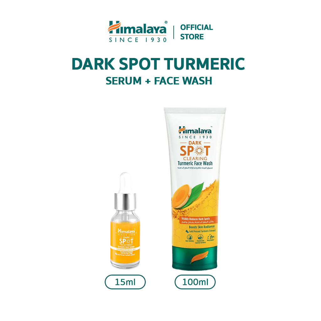 Himalaya Bye Bye Dark Spot Kit - Dark Spot Treatment Turmeric Face Wash 100ml +Turmeric Face Serum 15ml | Brightening Sk
