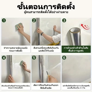 วอลล์เปเปอร์ โปร่งใส ฟิล์มป้องกัน ต้านเชื้อแบคทีเรีย 99.9% กาวในตัว ไม่เจ็บผนัง สีผนัง กันน้ำ กันน้ำมัน หลักฐาน