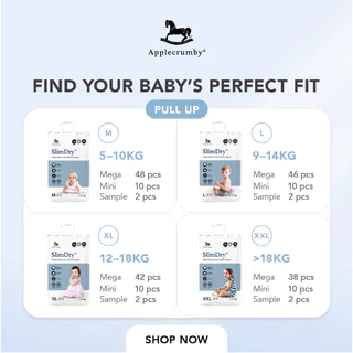Applecrumby SlimDry⁺ Diapers Mega แบบกางเกง ( แพ็คเดี่ยว )