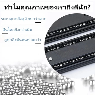 1คู่ รางลิ้นชักลูกปืน ​รางสไลด์เงียบ​​ สีดำ ขนาด 8/10/12/14/16/18/20นิ้ว พร้อมสกรู แข็งแรง ทนทาน Soft Close