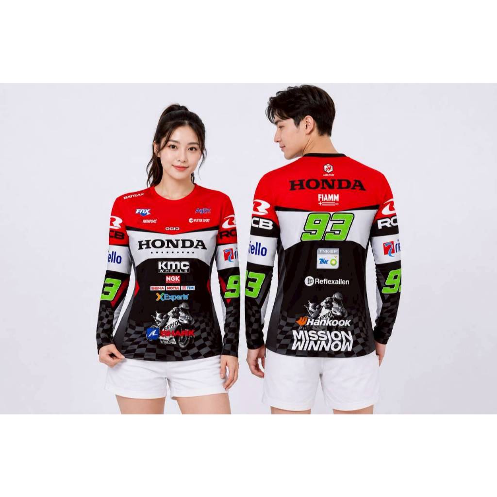 เสื้อกีฬาพิมพ์ลาย L45-Honda KMC 93 เสื้อกีฬาแขนยาว รูปที่ 2