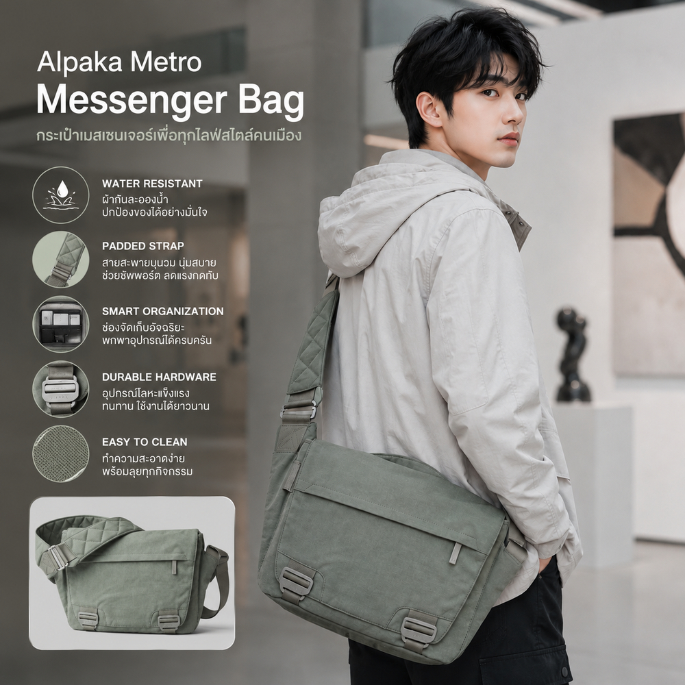 K673 กระเป๋าสะพายข้าง Bluelounge Messenger Bag กระเป๋าเก็บของ กระเป๋าเมสเซนเจอร์ ใส่ของได้เยอะ
