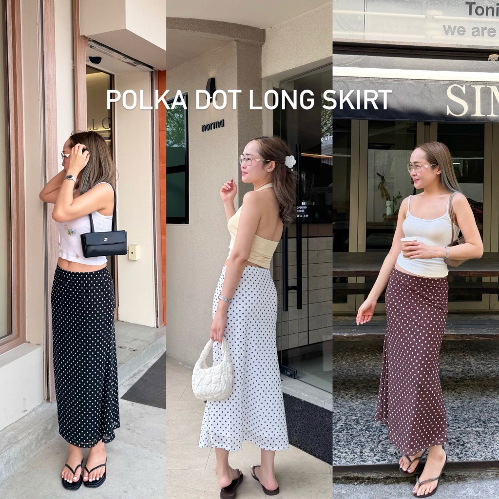 WITHBEE Polka dot long skirt💌🐰☁️