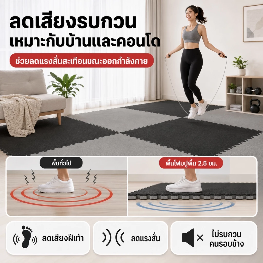 แผ่นยาง EVA รองออกกำลังกาย ปูพื้นยิม กันลื่น รีไซเคิล thumbnail 6