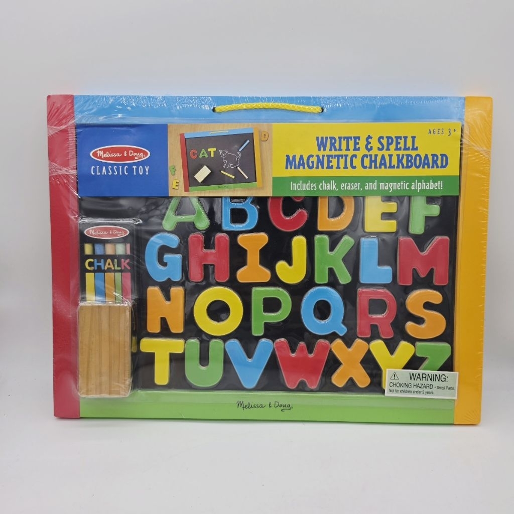 กระดานดำ กระดานแม่เหล็ก melissa and doug พร้อม ตัวอักษรแม่เหล็ก