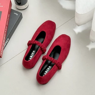Rarin รุ่น ( Mabel ) ไซส์ 36-41 รองเท้าMary Jane Suede **เท้าอวบ เท้ากว้างเพิ่ม 1 ไซส์**