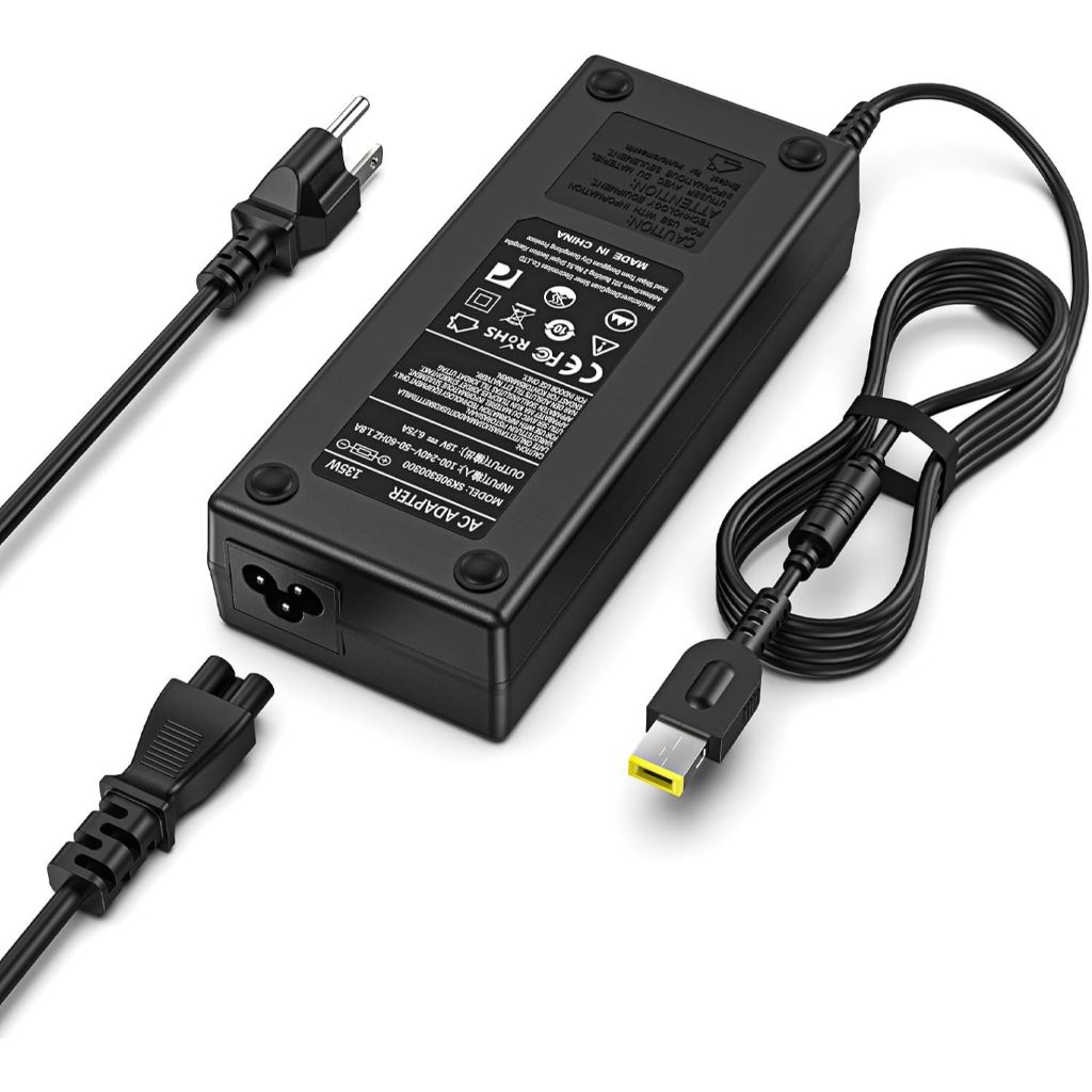 อะแดปเตอร์โน้ตบุ๊ก Lenovo 135W 20V 6.75A Slim Tip USB ThinkPad X1 Ideapad Yoga Laptop Power Adapter