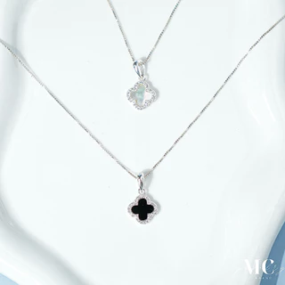 MCbrand.Jewelry🩵 สร้อยคอเงินแท้ 92.5% รุ่น Fortuna Clover🍀 ใบโคลเวอร์ โชคดี [แถมกล่อง+ใบประกัน] ใส่ติดตัวได้ ไม่ลอก