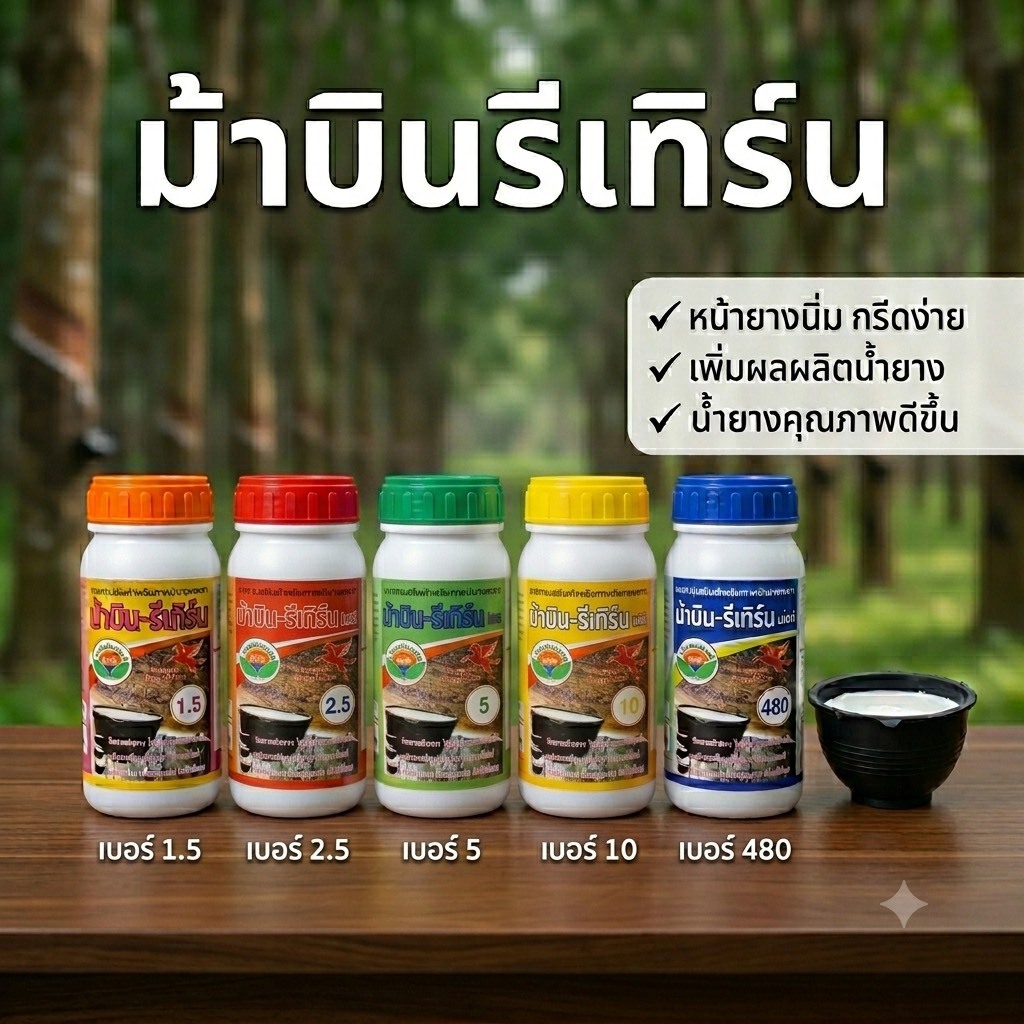 ยาเร่งน้ำยาง อาหารเสริมทาหน้ายาง ตราม้าบิน รีเทิร์น RETURN 1.5 / 2.5 / 5 / 10 / 480 ยาทาหน้ายาง ยาเร่งน้ำยาง ฮอร์โมนเร่ง