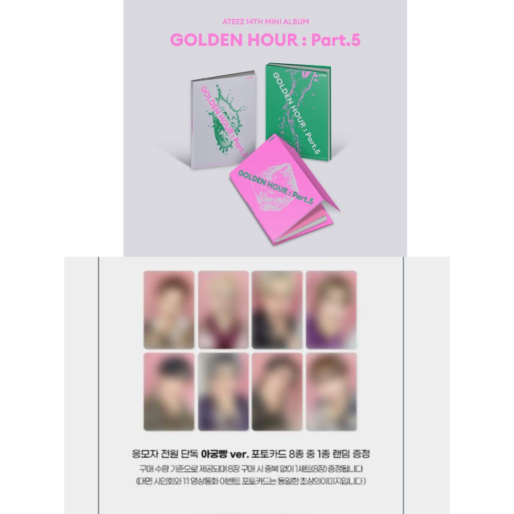 (พร้อมส่ง🇹🇭) เลือกเมมเบอร์ POB ATEEZ GOLDEN HOUR : Part 5 PHOTOBOOK + POB CARD