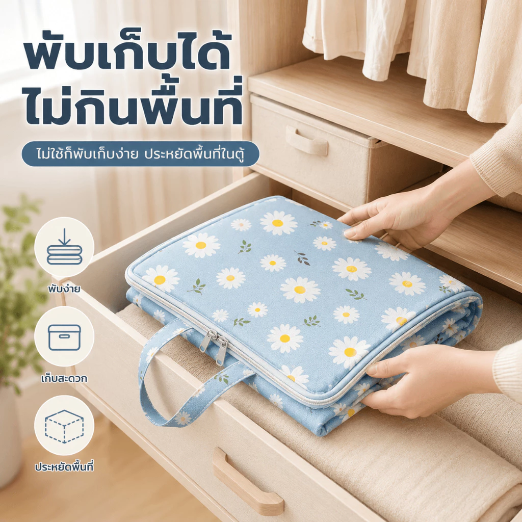 GREENIKA กระเป๋าเก็บของ 240L ถุงเก็บผ้านวม ถุงเก็บเสื้อผ้า ผ้าหนา กันน้ำและกันฝุ่น thumbnail 3