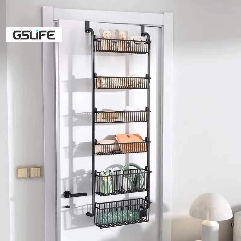 GSlife ตะกร้าแขวนประตูสำหรับจัดเก็บของในห้องนอน ชั้นวางของแขวนประตู ความจุขนาดใหญ่