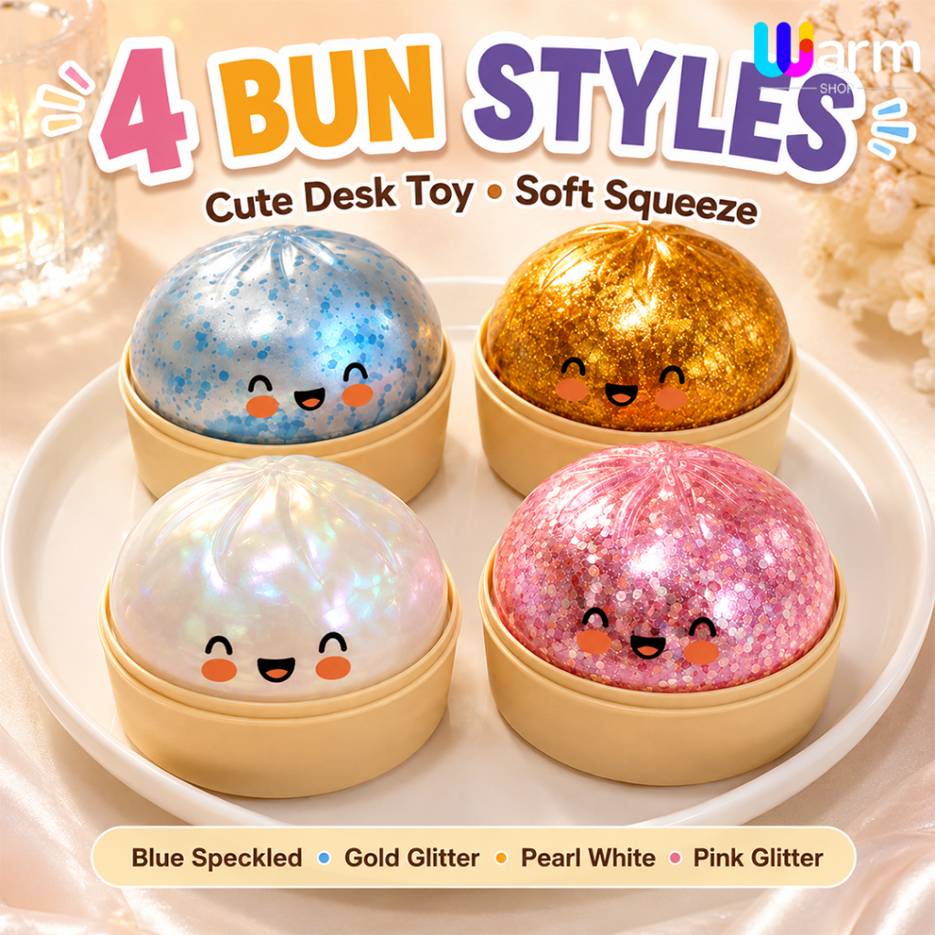ของเล่นสกุชชี่ซาลาเปา กลิตเตอร์สวยงาม แบบสุ่ม 1 ชิ้น นุ่มเด้ง บีบสนุก เหมาะสำหรับคลายเครียด