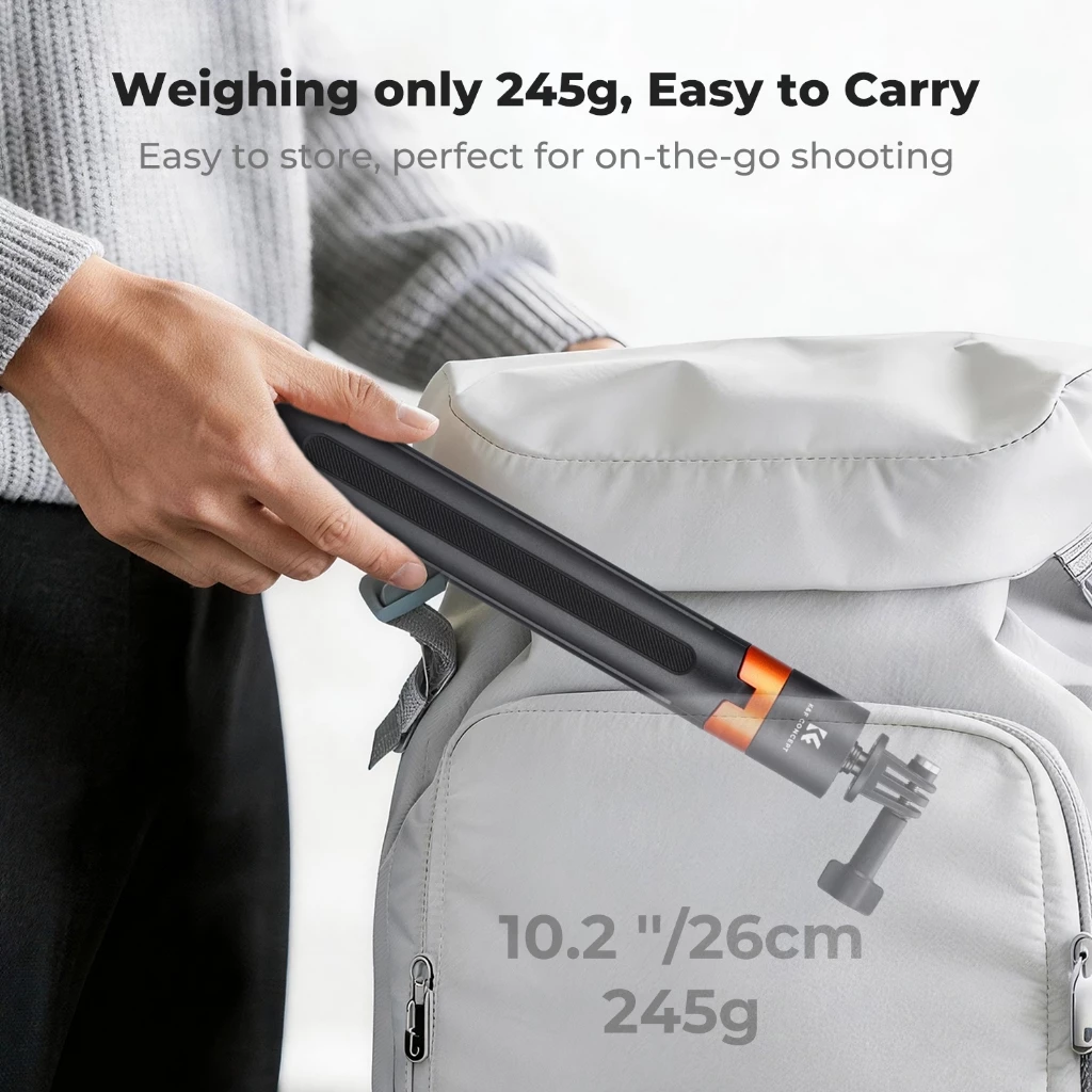 K&F CONCEPT ไม้เซลฟี่ 1.42m tripod Auto-Open&Close for GoPro/Insta360 X5 Ace Pro/DJI OSMO Action thumbnail 5