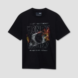 DAVIE JONES เสื้อยืด พิมพ์ลาย Graphic Slim Fit T-Shirt WA0288 สีดำ