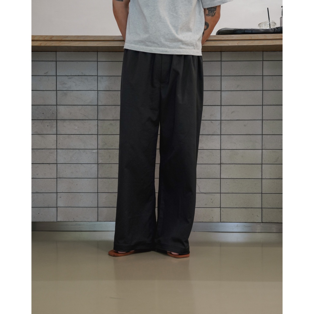 SEIGAIHA NAGI PANTS กางเกงขายาว เอวยางยืด ทรงขาตรง ผ้าโพลีเอสเตอร์สวมใส่สบาย