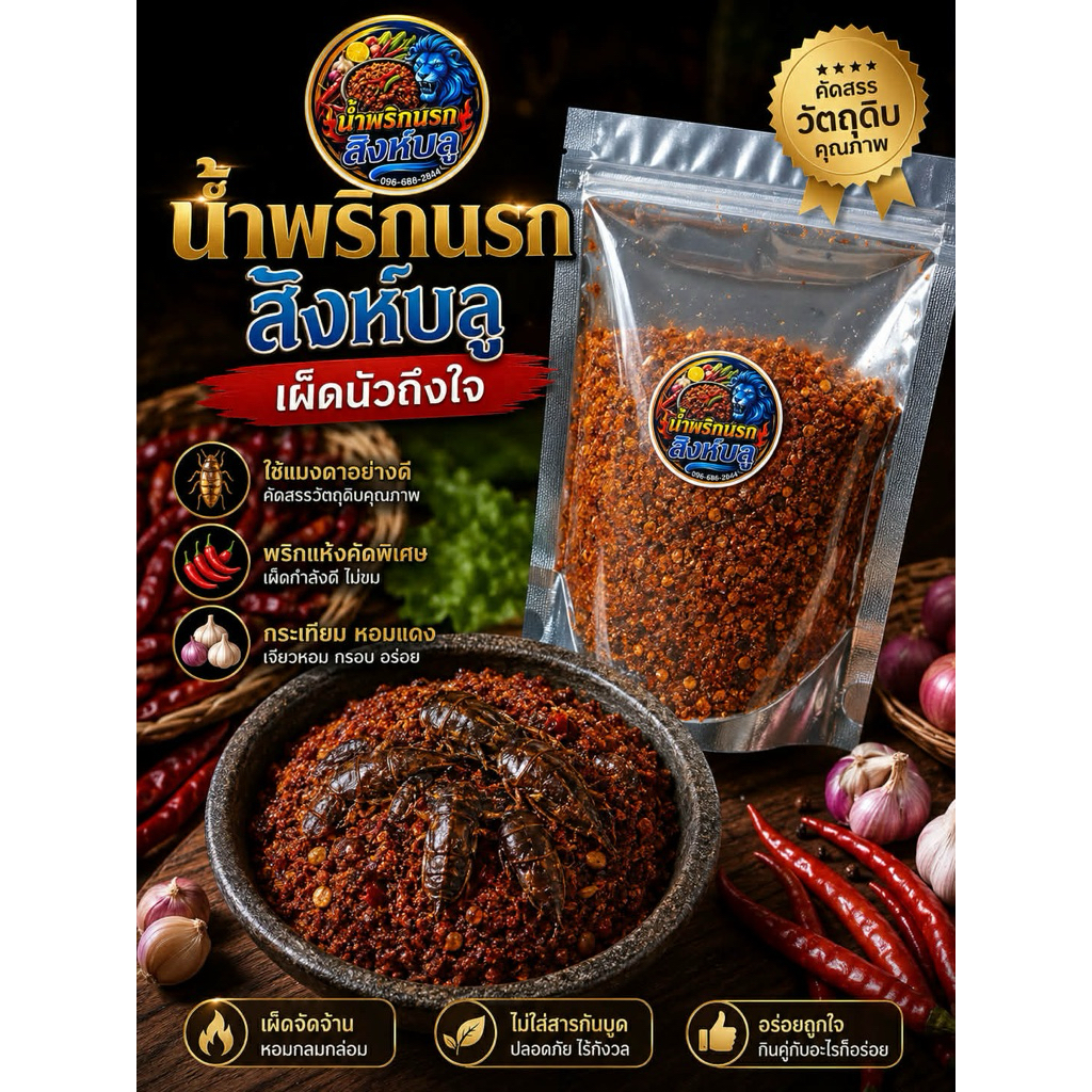 น้ำพริกนรกสิงห์บลู รสเด็ด