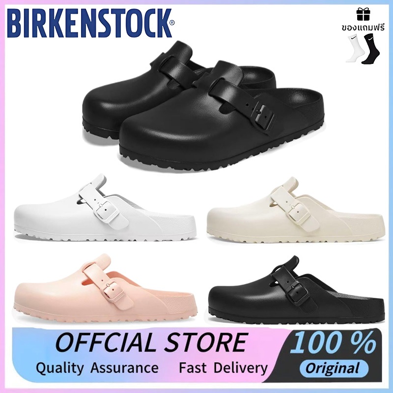 Authentic100% Birken/stock Boston EVA Black รองเท้าแตะ Unisex รองเท้ากีฬา ทนต่อการสึกหรอ