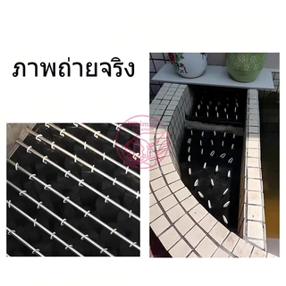 แปรงพู่ดักตะกอน สีเขียวสะท้อนแสง วัสดุกรองสำหรับบ่อกรอง บ่อปลา Filter Brush แปรงพู่บ่อปลา