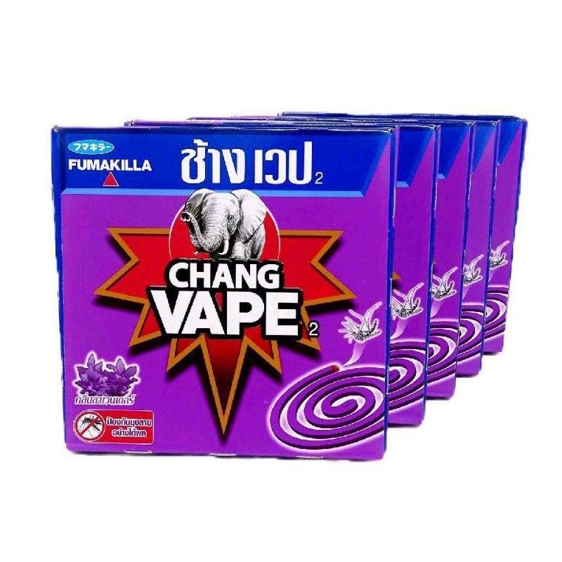 Chang Vape ช้างเวป ยาจุดกันยุง กลิ่นลาเวนเดอร์ บรรจุ50ขด 600กรัม ป้องกันยุงลาย