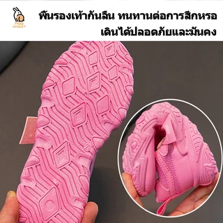 Moo Rabbit ใหม่ รองเท้ากีฬา รองเท้าวิ่ง ผ้าตาข่ายระบายอากาศ สำหรับเด็กนักเรียนชายและหญิง รองเท้าผ้าใบลำลอง พื้นหนากันลื่