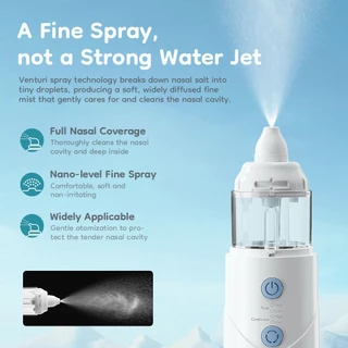 Airuidu YT500 เครื่องล้างจมูกไฟฟ้า เครื่องล้างจมูกไฟฟ้า พกพา ปรับแรงดันได้หลายระดับ เครื่องล้างจมูกไฟฟ้าสำหรับภูมิแพ้