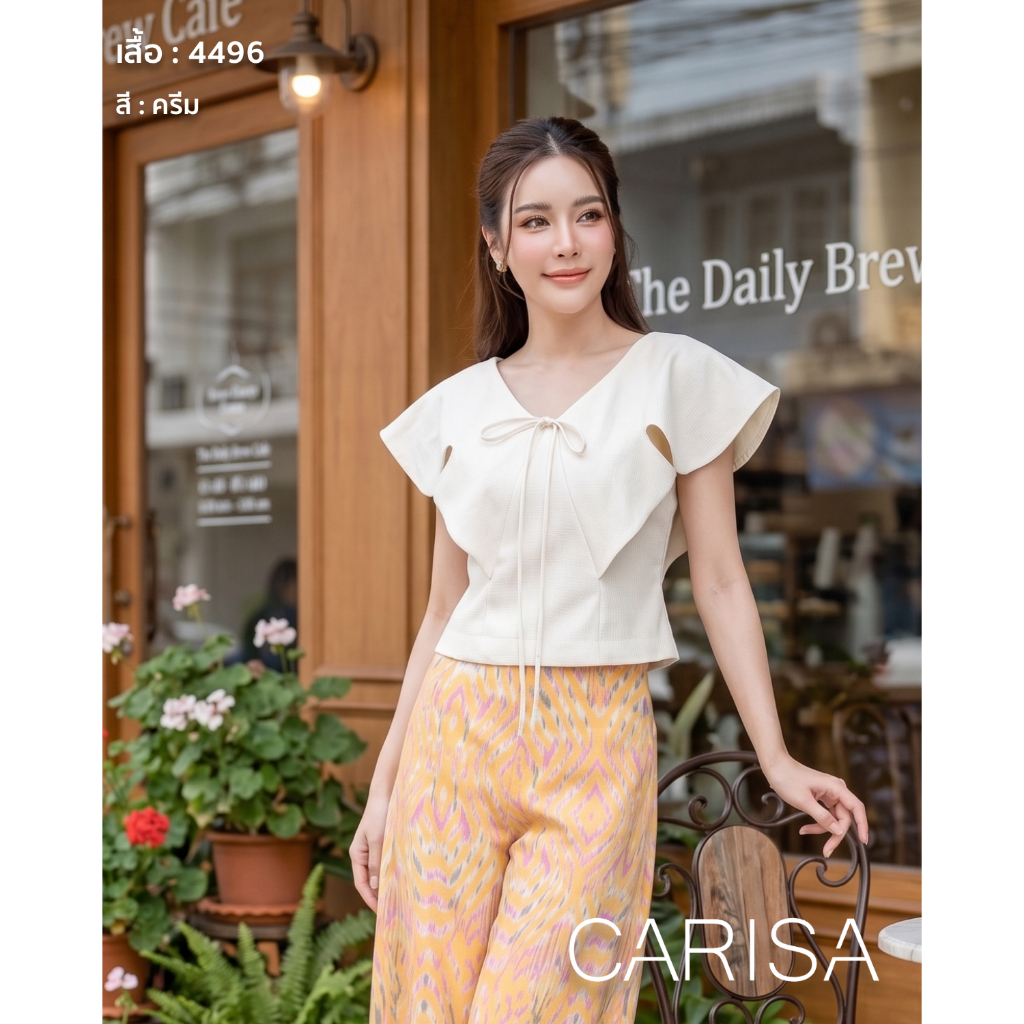 [4496] เสื้อผ้าไหมแพรนวล เนื้อผ้าทอพิเศษเฉพาะของทางร้าน CARISA รุ่นนี้แบบใหม่ ทรงปีกผีเสื้อ ทั้งด้านหน้าและด้านหลัง