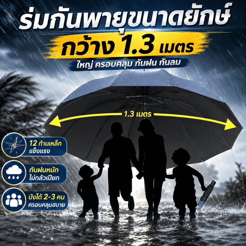 ร่มกันฝนอัตโนมัติ ร่มขนาดใหญ่พับได้ กว้างถึง1.3m ร่มกันแดดและฝน พกพาสะดวก เหมาะสำหรับพกติดตัว เวลาฝนมาไม่ต้องกลัวเปียก