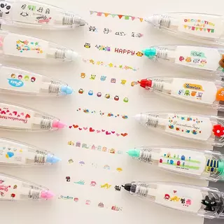 เทปตกแต่ง เทปตกแต่งสมุด DIY เทปลูกไม้ ลายการ์ตูนน่ารัก เครื่องเขียน สำหรับตกแต่งสมุดบันทึก ไดอารี่ แฮนด์เมด