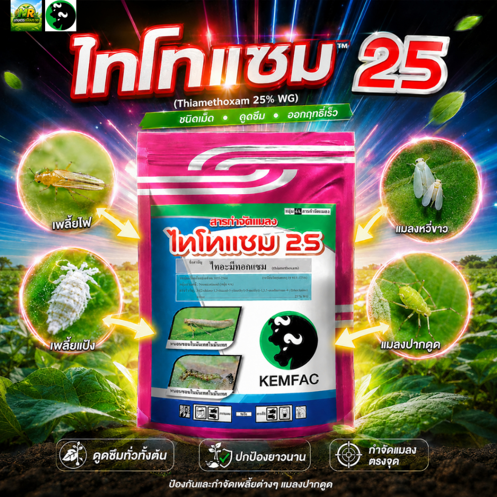 ไทโทแซม 25 (ไทอะมีทอกแซม 25% WG) 1Kg #เกษตรเมืองราช #เคมแฟค