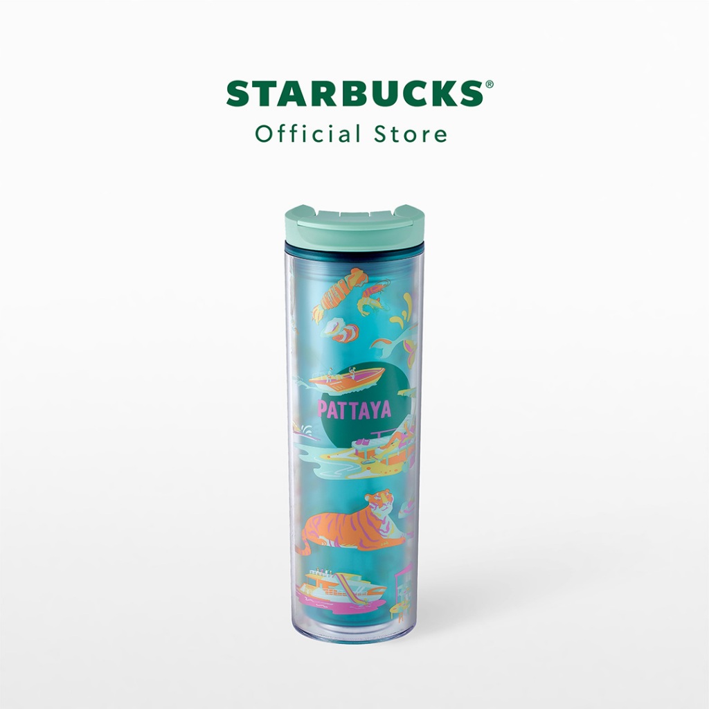 Starbucks Coastal Tides with Handle Lid Cold Cup 24oz. ทัมเบลอร์สตาร์บัคส์พลาสติก ขนาด 24ออนซ์ A11181660