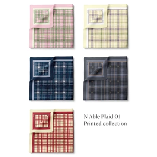 N Able Plaid 01 collection hijab ลาย Plaid ที่มี logo N Able ซ่อนอยู่ ผ้าคลุมขนาด 115*115cm [N Able Style]